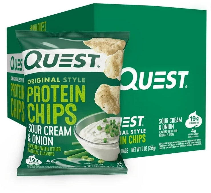 QUEST PROTEIN CHIPS SOUR CREAM & ONION 8PK