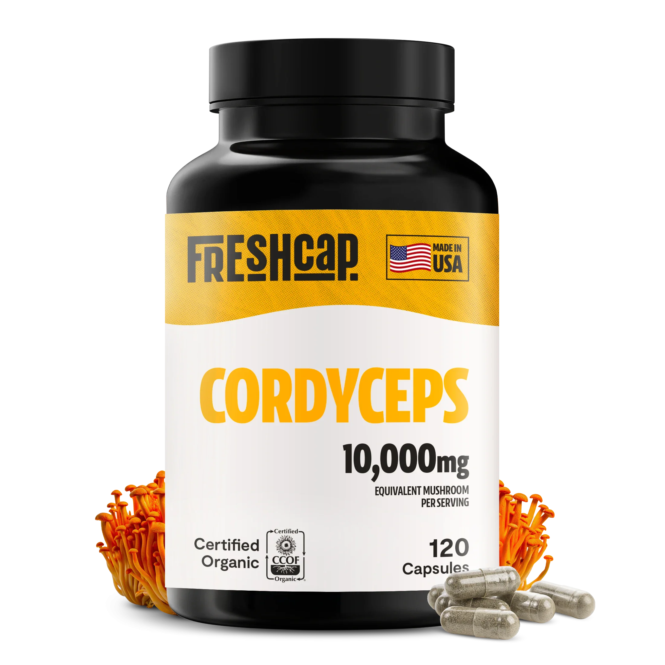 Organic Cordyceps Mushroom Supplement Capsules